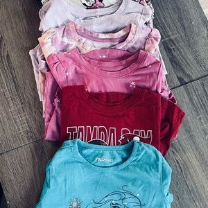 Lot of 7 girls t shirts size 5T Disney, cat & Jack